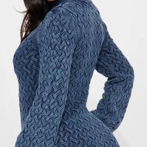 Fashion Nova Blue Long Sleeve Dress